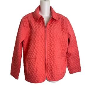 BlassPort-Reversible-Quilted-Pink Gingham-Zip-Jacket-Long Sleeve-Medium